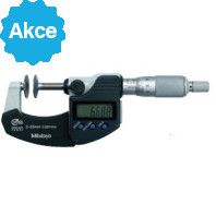 MITUTOYO Digitální třmenový mikrometr DIGIMATIC 0-25 mm ve zvláštním provedení s talířkovými měřícími doteky a výstupem dat IP65, 323-250-30